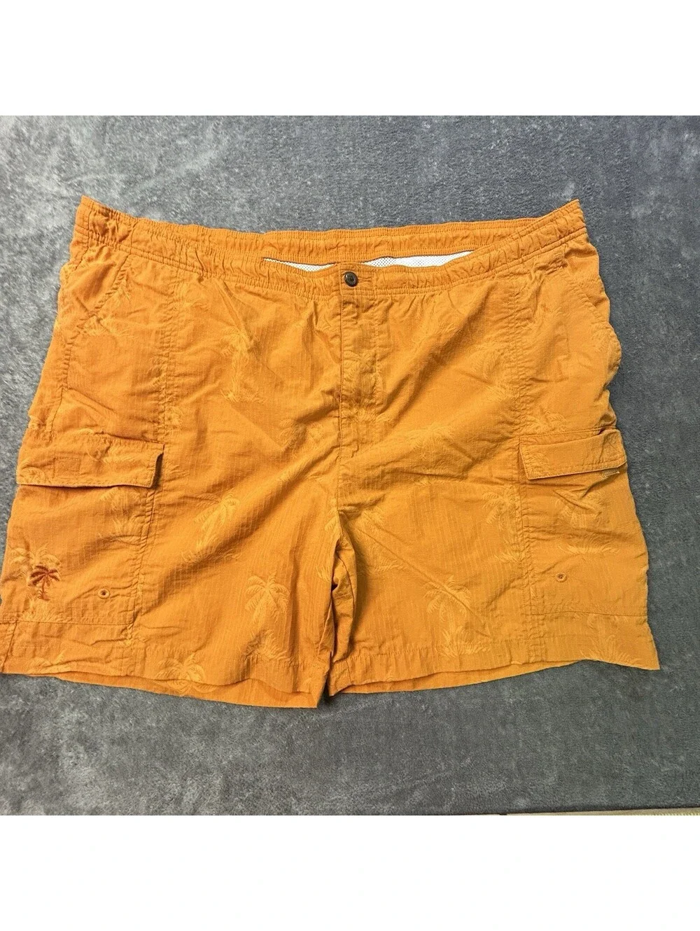 Tommy Bahama Men’s XL Orange Palm Tree Swim Trunks Cargo Board Shorts